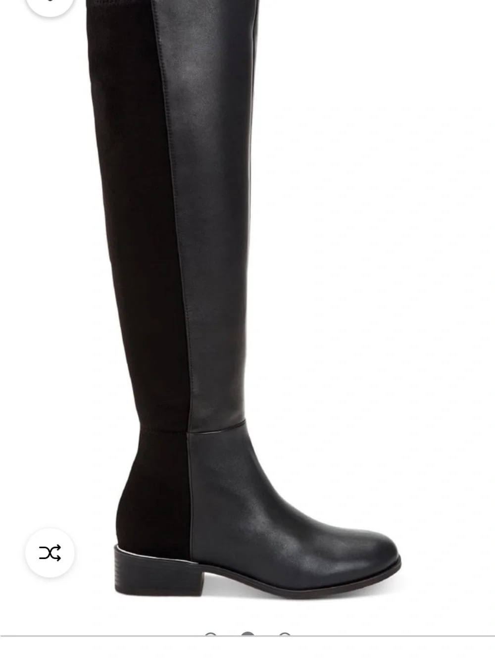 Alfani Black Leather and Suede Over-the-Knee Boots